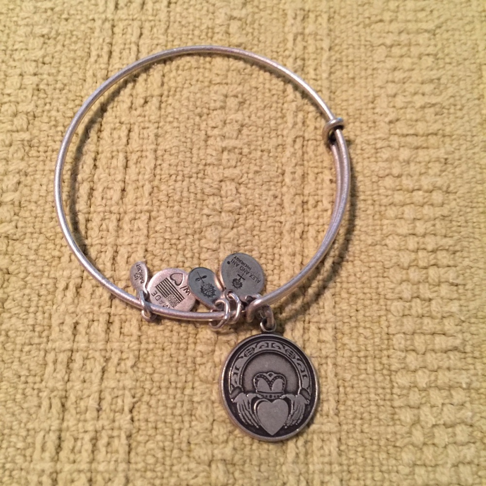 Alex & Ani Silver Hands & Heart Bangle